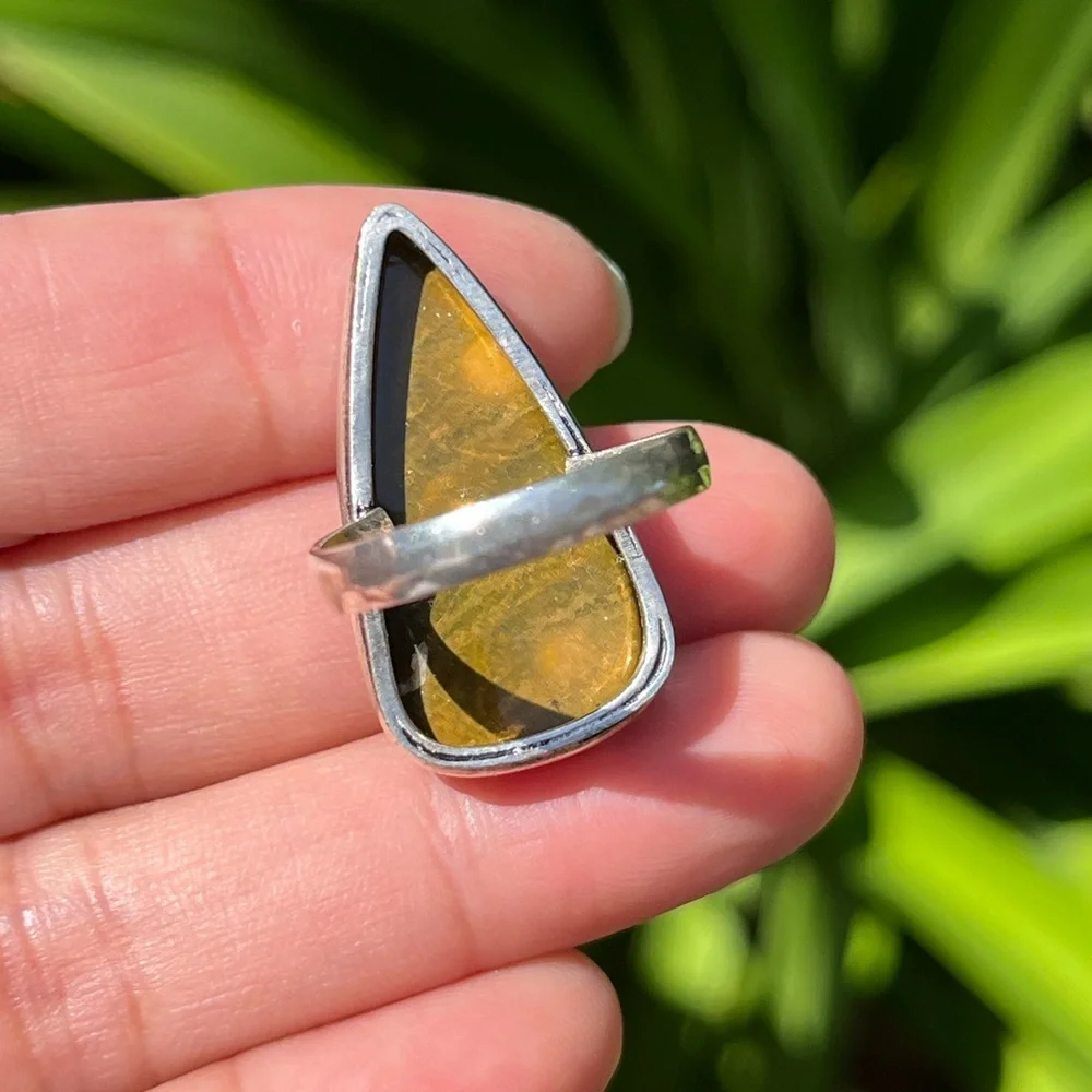 Size‎ 8.25 925 silver plated ocean jasper ring